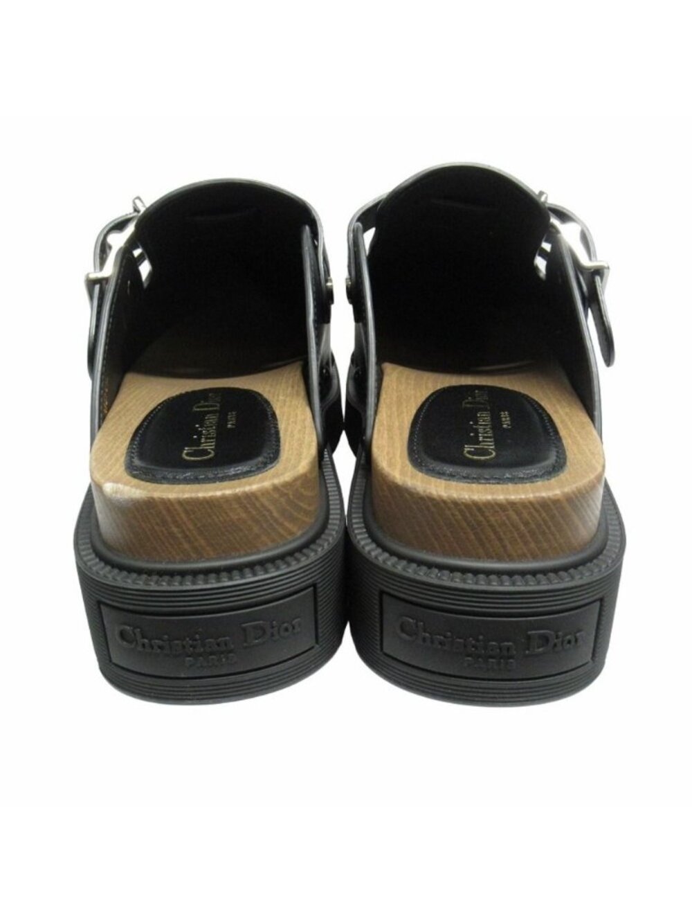 Dior Quake Leather Clog Sandals Sabot Platform 39 Black - Picture 5 of 9